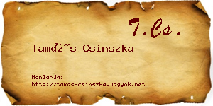 Tamás Csinszka névjegykártya