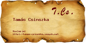 Tamás Csinszka névjegykártya