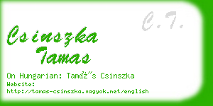 csinszka tamas business card